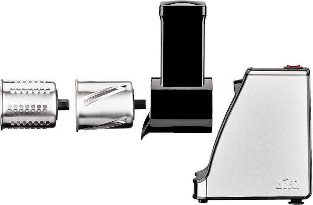 Râpe Multifonctionnelle Solis Slice & More 8401 Hache, Moud et Râpe avec 5 Tambours de Coupe