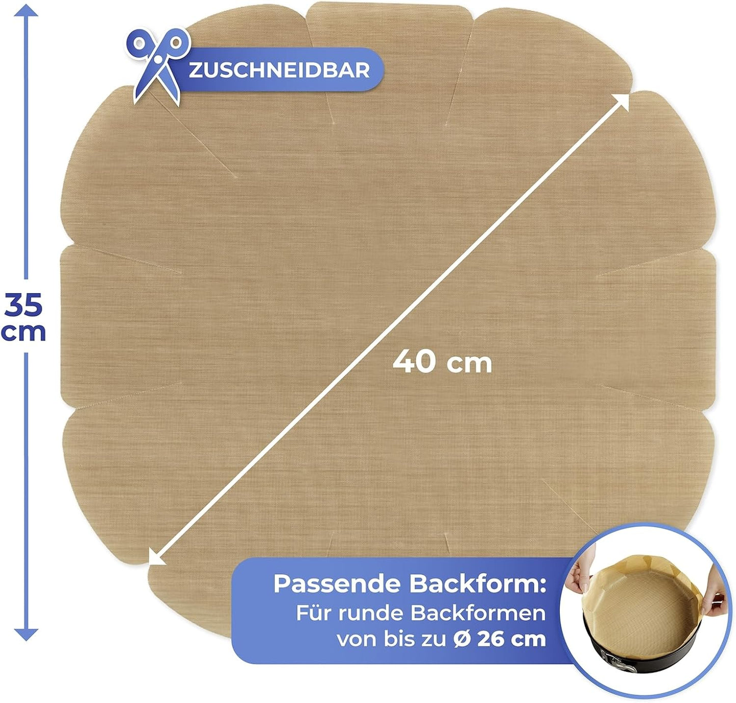Papier d'aluminium réutilisable antiadhésif WENKO - 40 x 35 cm - Jusqu'à Ø 26 cm - Résistant à la chaleur jusqu'à 260 °C