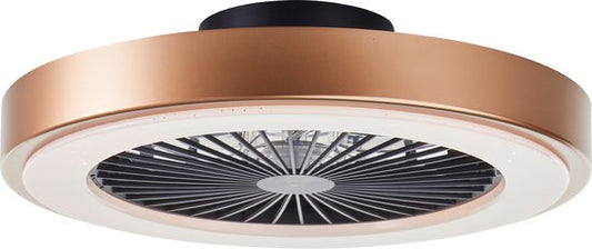 Brilliant Slimline - Ventilateur de plafond - Avec éclairage - LED 40W - 3000K-6500K - Dimmable - Noir avec bordure dorée - Très silencieux