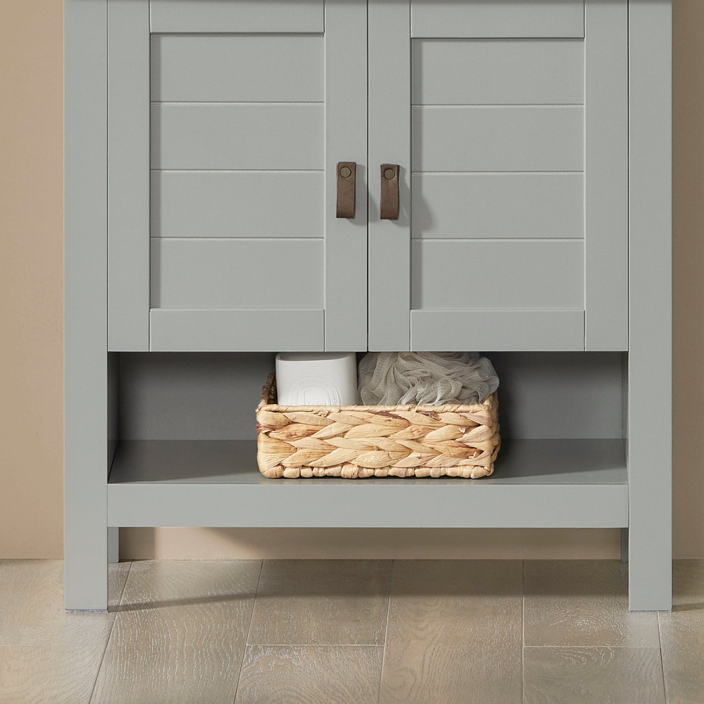 SoBuy® BZR69-HG Meuble bas pour évier - Etagère et 2 portes - 60x30x60 cm - Gris