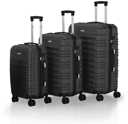 Set de mallettes Rome - 3 pièces - ABS - Noir