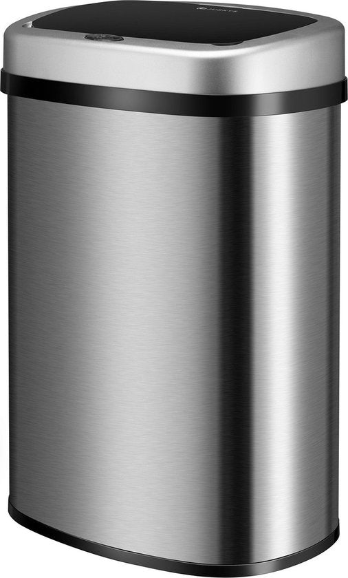 Poubelle automatique / Poubelle à déchets / Poubelle à détecteur - 50 litres - Argenté - Rectangle