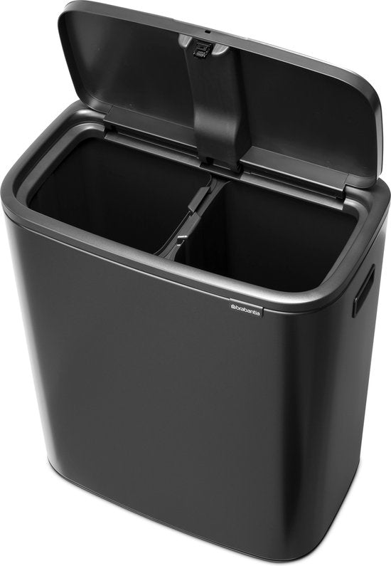 Brabantia Bo Touch Bin Poubelle - 2 x 30 litres - Tri des déchets - Confident Grey