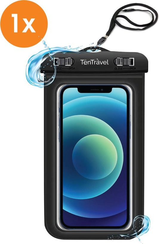 TenTravel Waterproof Phone Case - 1 Piece - Underwater Phone Case - Floating Phone Pouch - Convient à tous les Smartphones - Avec Neck Strap