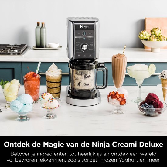 Ninja Creami Deluxe - Machine à glaces 10-en-1 - Pour glaces, milkshakes, slushies, smoothie bowls et bien plus encore - Foodi - NC501EU