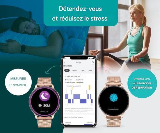 Montre de sport FITAGE, Smartwatch, Podomètre, Rose