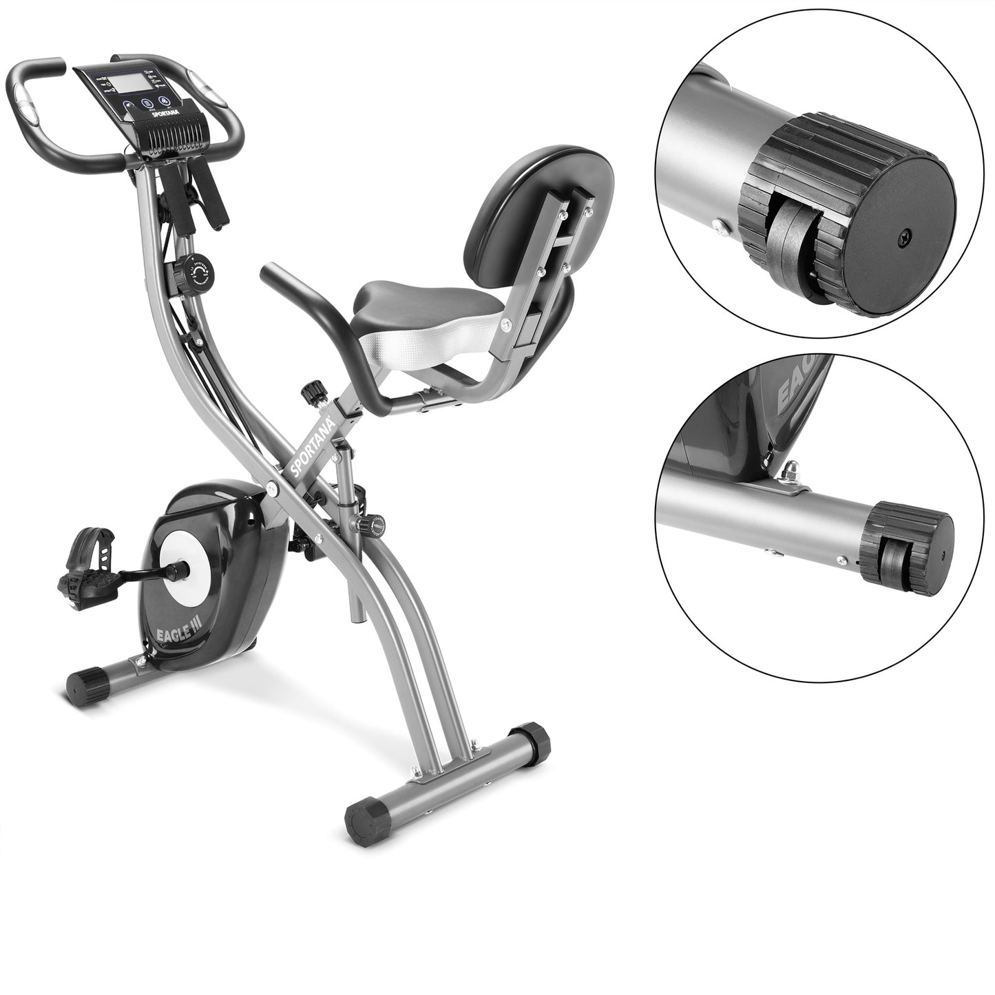Sportana Hometrainer Eagle 3 - Inklapbaar 10 Niveaus – Zilver Zwart