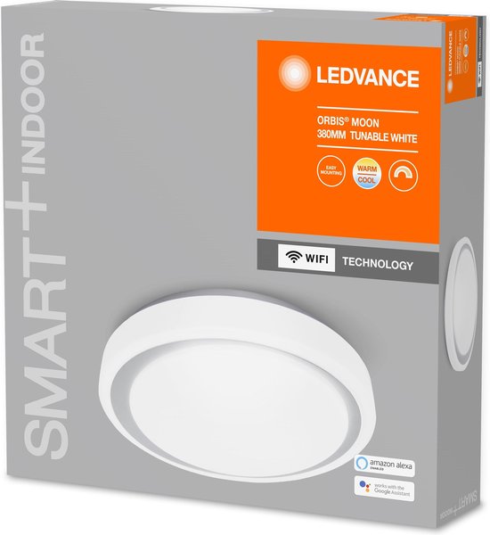 Ledvance Planon Frameless 30cm Tunable White Plafonnier 24W - Gris - Blanc Chaud 3000K - Lumière du Jour 6500K | 2500lm | Pour intérieur (IP20)