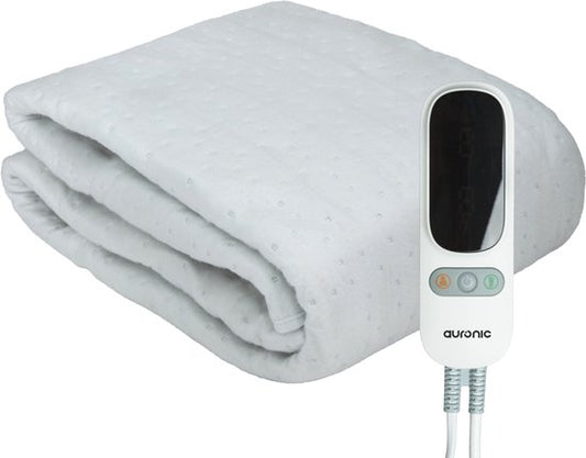 Couverture électrique Auronic XL - 190x90cm - 1 personne - 2 zones de chaleur - Couverture chauffante - Blanc