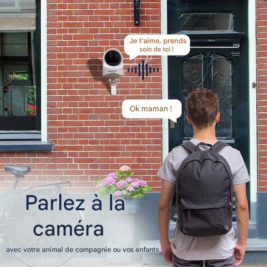 Caméra de surveillance pour animaux 360° ProTrue, 1080P avec application, Blanc