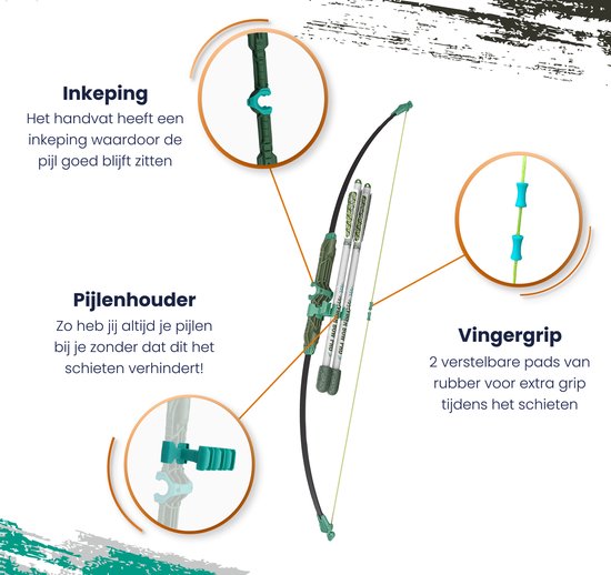 Arc et flèches - XW sports - Fibre Bow Pro - arc et flèches adultes - jouets d'extérieur garçons et filles - tir à l'arc - arc et flèches jouets - arc et flèches enfants - âge 5+ - 3 flèches en mousse sécurisées - XW sports