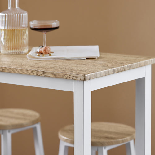 SoBuy Table de bar avec 4 tabourets - Max. 150 kg - Industriel - 120 x 40 x 100 cm - Marron / Noir
