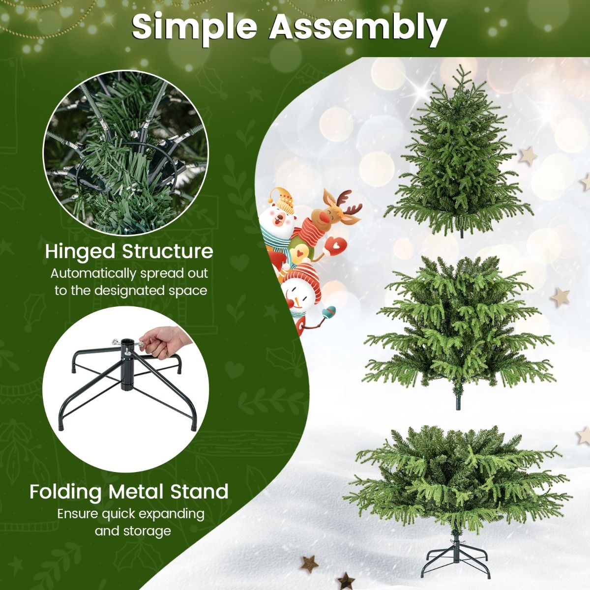 Sapin de Noël artificiel Coast avec guirlande lumineuse - 180 cm - ampoules LED blanc chaud - vert