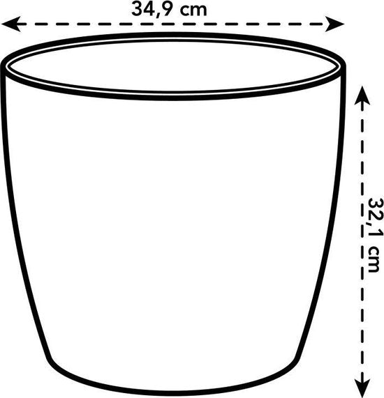 Elho Brussels Rond Wielen 35 - Grand pot de fleurs d'intérieur - Plastique 100 % recyclé - Ø 35 x H 33 cm - Blanc