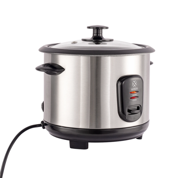 Cuiseur à riz électrique Woox 1 litre - Noir et inox - Couvercle en verre
