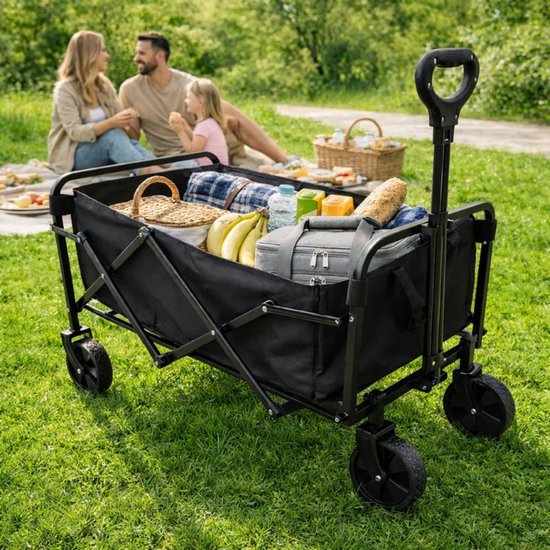 Ceruzo Chariot de plage 60 L – Pliable – Chariot de transport – Camping, plage – 20 kg max.