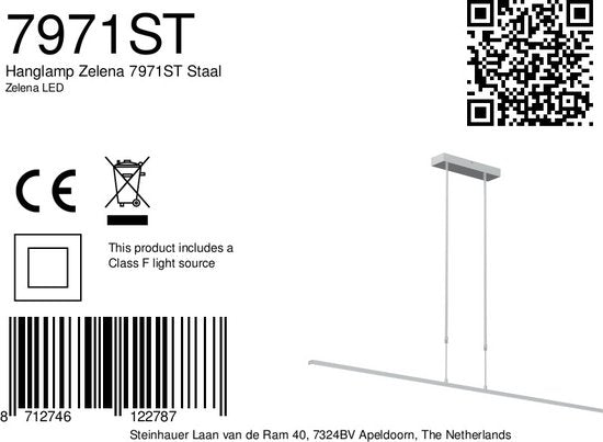 Lampe suspendue Steinhauer Zelena LED - Acier