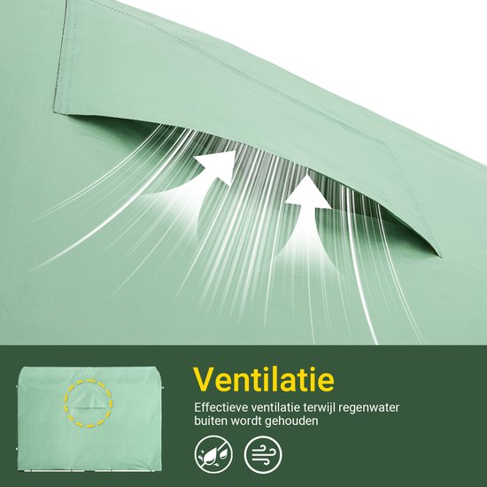 SoBuy KLS11-L-GR Garden House, armoire étanche pour l'extérieur, rangement pour motos avec crochets, garage pour vélos et rangement pour outils, rangement pour vélos, espace de stockage, vert, 159x219x165 cm