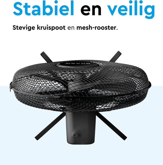 BRASQ Ventilateur trépied - 40 cm - Noir - Réglable en hauteur - 3 vitesses - 40 watts