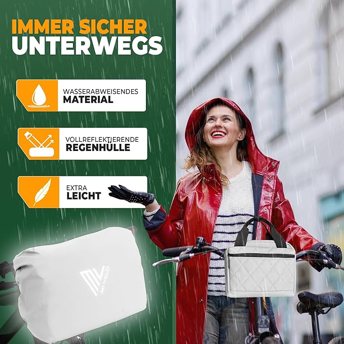 MIVELO Sacoche pour guidon - Déperlant & compatible Klickfix - 7 litres - Gris