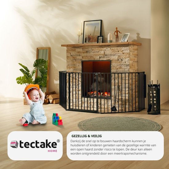 tectake® - Clôture de cheminée clôture de sécurité- Agni - 5 éléments - stable et sûre - 403569