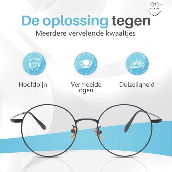 LC Eyewear Lunettes d'ordinateur - Lunettes à lumière bleue - Lunettes d'affichage - Métal - Unisexe - Noir