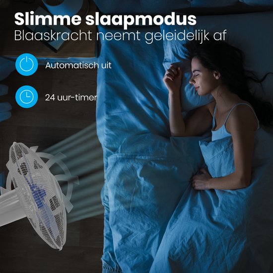 Auronic Tripod Fan - Ventilateur sur pied avec télécommande - minuterie - 50W - 53dB - Blanc