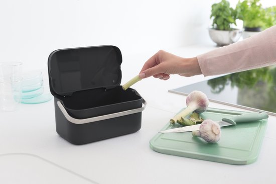 Poubelle de cuisine SinkSide de Brabantia - 1,8 litre - Gris foncé