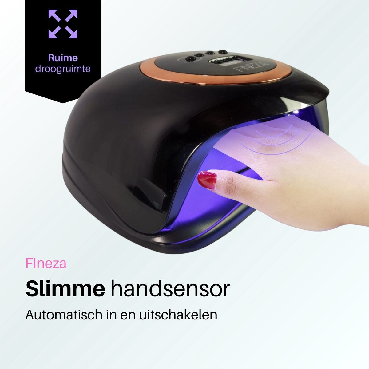 Fineza Lampe UV pour ongles en gel - Séchoir à ongles LED - Séchoir à ongles pour vernis en gel - Lampe à ongles - Noir