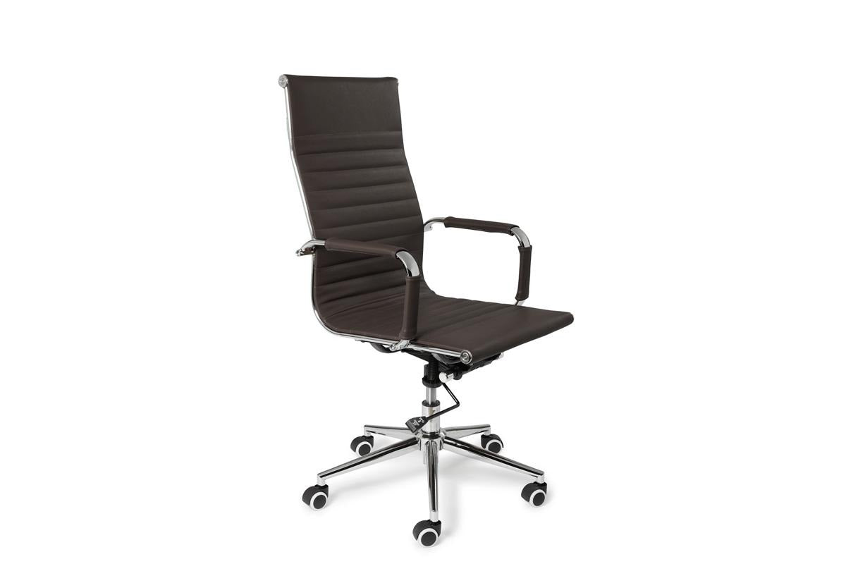 Lifa Living Siège de bureau Oxford - Accoudoirs - jusqu'à 150 kg - Hauteur d'assise 49-56 cm - Assise en cuir de buffle - Structure en métal - Gris foncé