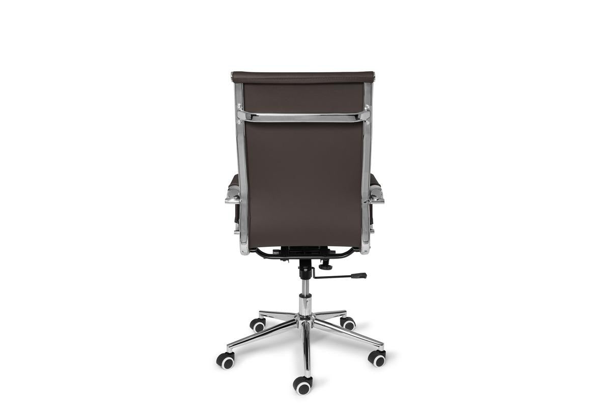 Lifa Living Siège de bureau Oxford - Accoudoirs - jusqu'à 150 kg - Hauteur d'assise 49-56 cm - Assise en cuir de buffle - Structure en métal - Gris foncé