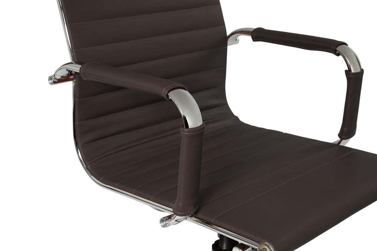 Lifa Living Siège de bureau Oxford - Accoudoirs - jusqu'à 150 kg - Hauteur d'assise 49-56 cm - Assise en cuir de buffle - Structure en métal - Gris foncé