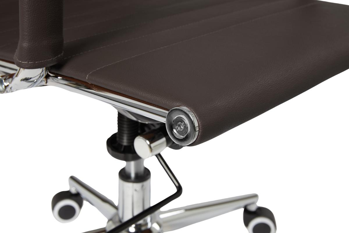 Lifa Living Siège de bureau Oxford - Accoudoirs - jusqu'à 150 kg - Hauteur d'assise 49-56 cm - Assise en cuir de buffle - Structure en métal - Gris foncé