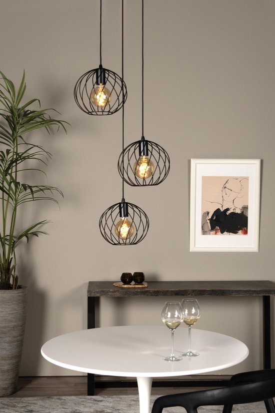 Lucide DANZA - Suspension - Ø 50 cm - 3xE27 - Noir
