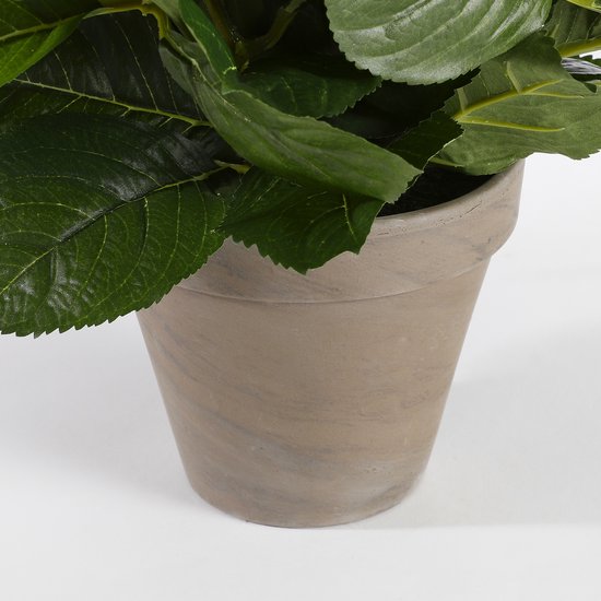 Mica Decorations Plante artificielle Hortensia - blanche - 45 cm - en pot - Plantes artificielles/fausses plantes