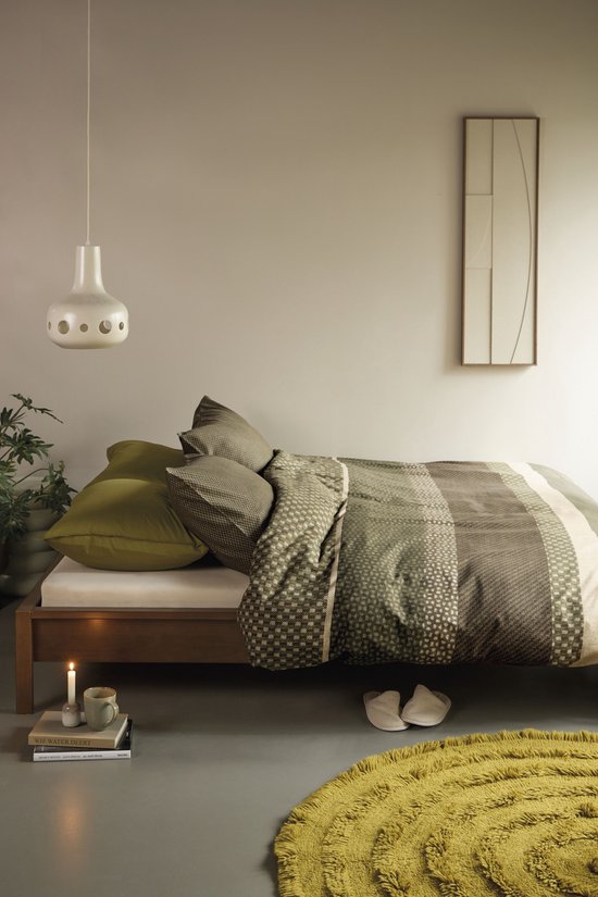Housse de couette Beddinghouse Fera - Double - 200 x 200/220 cm - Vert
