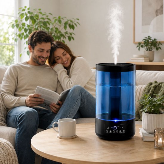 Humidificateur Grundig HD-1903A - Humidificateur à ultrasons 4,3 L - avec minuterie et veilleuse - Télécommande incluse - Noir