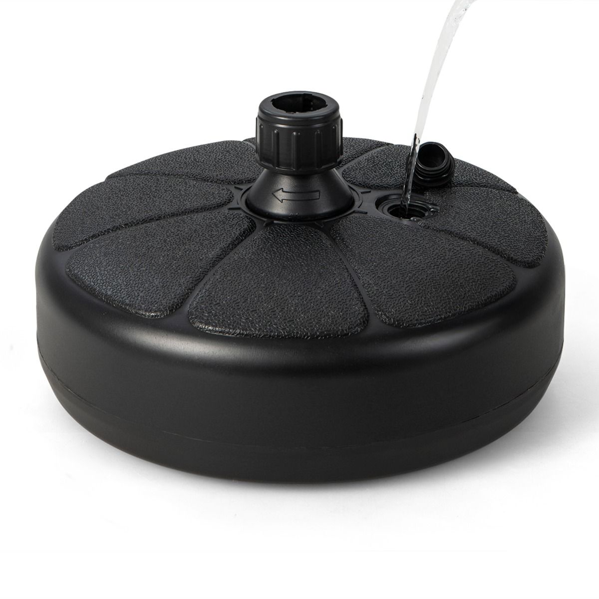 Base de parasol Coast Outdoor - Pour mâts de parasol Φ38mm - HDPE - 37 x 19 cm - Noir
