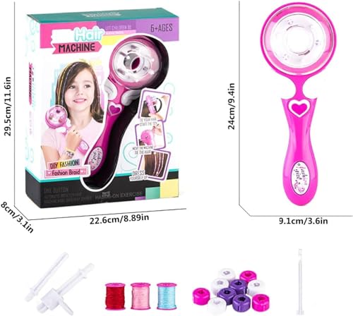 Kit de coiffure WHIZZBRAID pour filles - Kit combiné comprenant une tresseuse automatique et un appareil pour décorer les cheveux