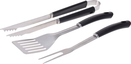 Set d'ustensiles de barbecue 3 pièces en acier inoxydable - pince - fourchette - spatule