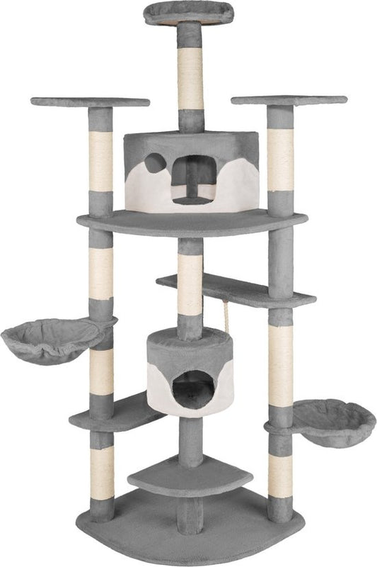 tectake® - Arbre à chat Fippi gris/blanc - 402184 - griffoir pour chat - poteau pour chat