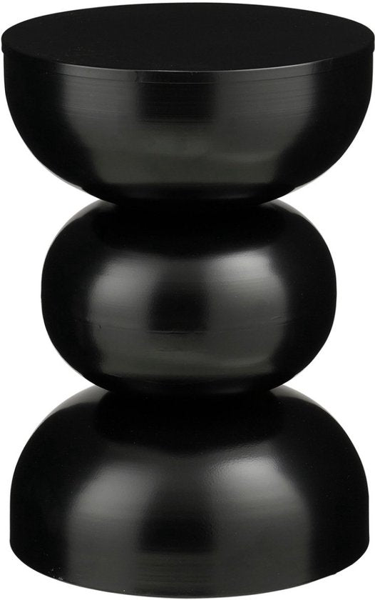 Mica Decorations Luna Table d'appoint - Table d'appoint ronde H46 x Ø32 cm - Petite table en fer pour chambre ou salon - Table de chevet ou table pour plantes - Noir