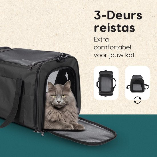 Volcan Travel Bag Cat - Panier de voyage - Sac de transport pour chats - Boîte de transport avec Top Loader - Panier de transport Anthracite