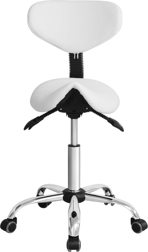 Tabouret de selle ergonomique - tabouret de barbier - tabouret - réglable en hauteur - dossier inclinable et réglable