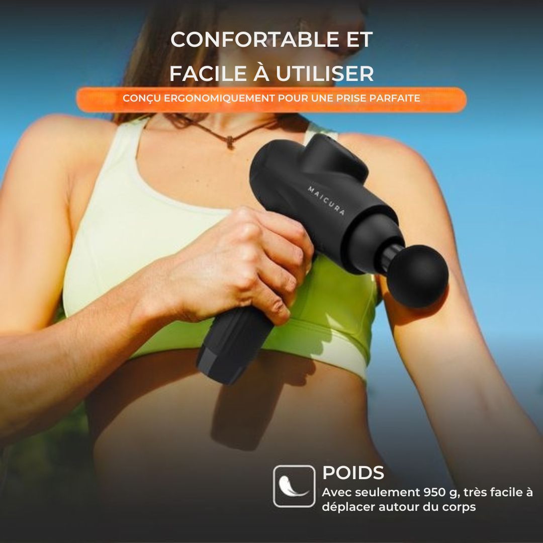 Pistolet de massage Maicura PRO SE - Professionnel - Appareil de massage - 10 têtes - noir