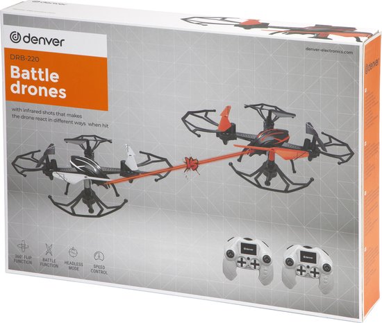 Denver DRB-220 - Ensemble de drones de combat - pour enfants - Noir - Jouet - Orange