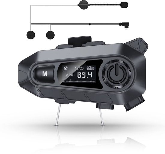 Tech Essentials R500 - Casque de moto - Avec Bluetooth 5.4 - Intercom - Radio - Microphone dur - Cyclomoteur - Scooter