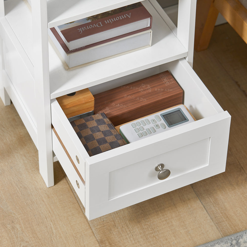 SoBuy Meuble haut latéral - Meuble de rangement de bureau - Max. 45KG - 30 x 28 x 74 cm - Blanc