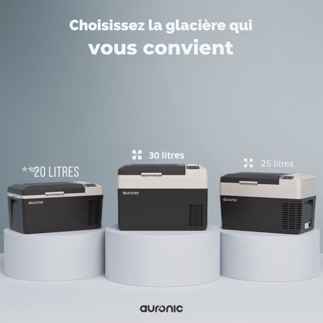 Glacière électrique Auronic - Compresseur - 12V 230 Volt - Voiture - 30L - Noir/Gris