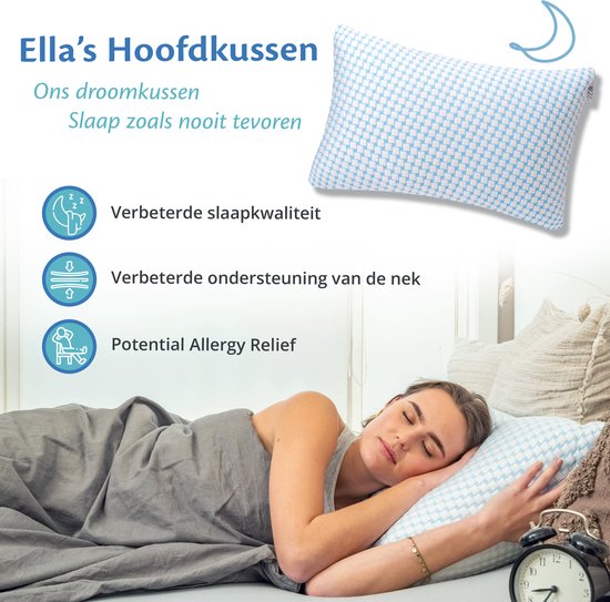 Oreiller de soutien cervical Ella - Ergonomique - Réglable - 50 x 70 cm - Orthopédique - Blanc